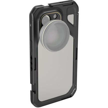 SmallRig Mobile Video Cage para iPhone 15 Pro Max con 67mm M-Mount y 10 monturas 1/4"-20