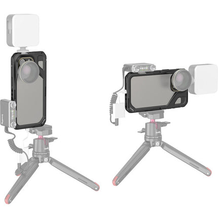 SmallRig Mobile Video Cage para iPhone 15 Pro Max con 67mm M-Mount y 10 monturas 1/4"-20