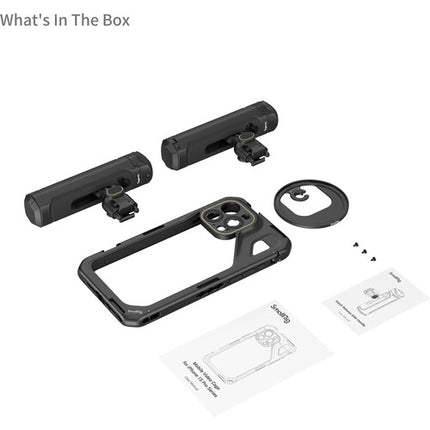 SmallRig Jaula de Vídeo para iPhone 15 Pro Max con Dual Handles y Montaje M de 67mm