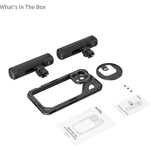 SmallRig Jaula de Vídeo para iPhone 15 Pro Max con Dual Handles y Montaje M de 67mm
