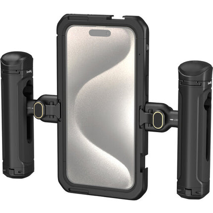 SmallRig Jaula de Vídeo para iPhone 15 Pro Max con Dual Handles y Montaje M de 67mm