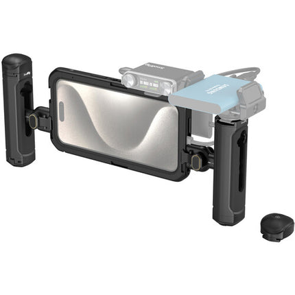 SmallRig Jaula de Vídeo para iPhone 15 Pro Max con Dual Handles y Montaje M de 67mm