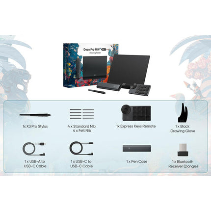 XPPen Deco Pro MW Wireless Tableta Gráfica 9x6 Bluetooth 16,384 Niveles