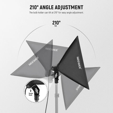 Neewer Kit Softbox 24 x 24 Pulgadas con Bombilla LED 35W y Soporte 6.8'