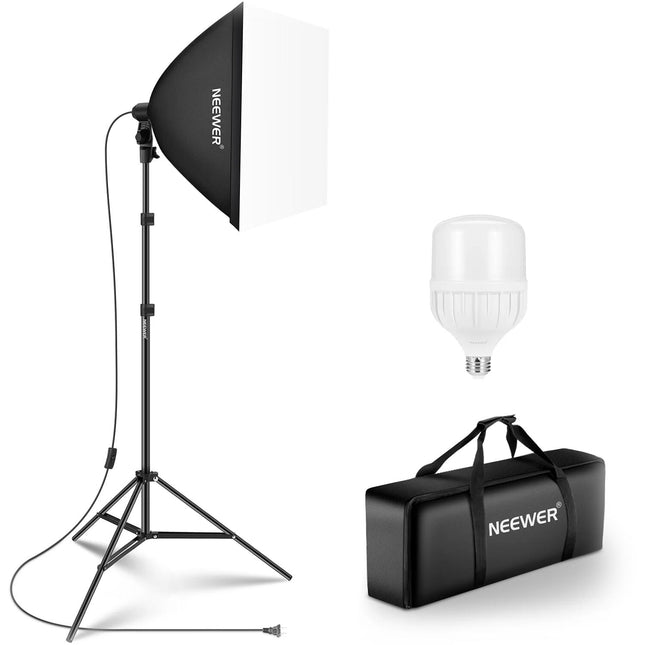 Neewer Kit Softbox 24 x 24 Pulgadas con Bombilla LED 35W y Soporte 6.8'