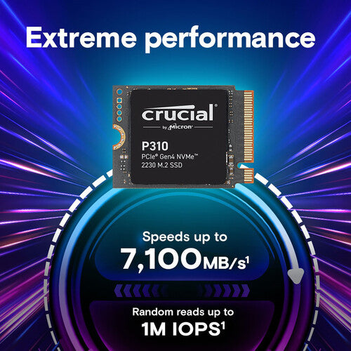 Crucial 1TB P310 Gen 4 M.2 2230 SSD PCIe NVMe 7100 MB/s lectura 6000 MB/s escritura