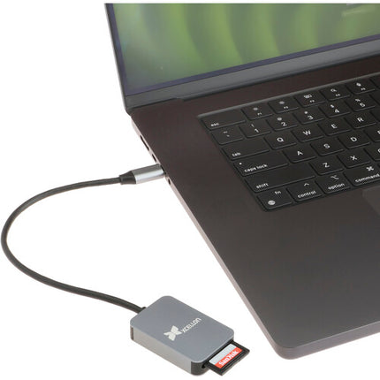 Xcellon CR-M5 Lector de tarjetas SD UHS-II USB-C Cable 7.9" aluminio