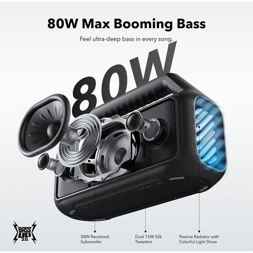 Soundcore by Anker Boom 2 Altavoz Bluetooth portátil 80W 24h batería negro