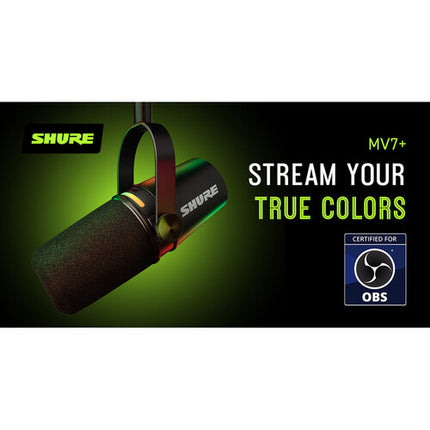 Shure MV7+ Micrófono para Podcast XLR USB Negro Audio 48 kHz 24-Bit