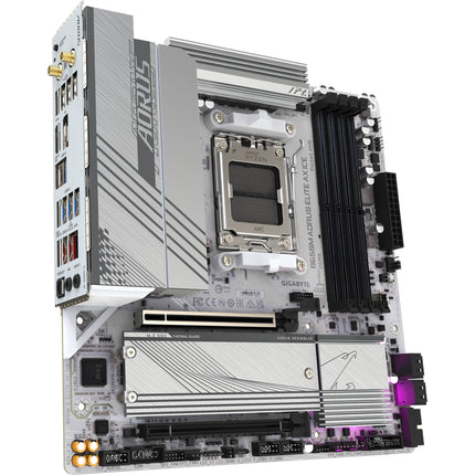 Gigabyte B650M AORUS ELITE AX ICE Placa base Micro-ATX AM5 DDR5 Wi-Fi 6E Bluetooth 5.3