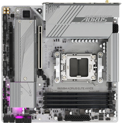 Gigabyte B650M AORUS ELITE AX ICE Placa base Micro-ATX AM5 DDR5 Wi-Fi 6E Bluetooth 5.3