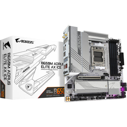 Gigabyte B650M AORUS ELITE AX ICE Placa base Micro-ATX AM5 DDR5 Wi-Fi 6E Bluetooth 5.3