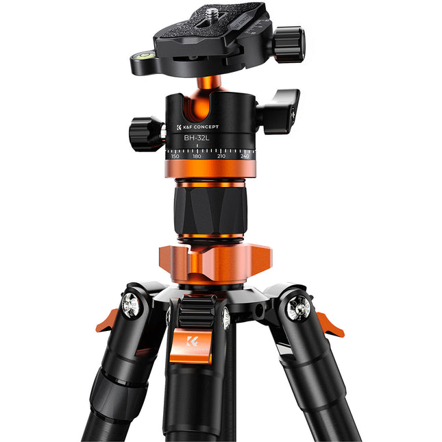 K&F Concept K255A7 Trípode de Aluminio con Cabezal BH-32L Capacidad 12kg Altura 60-233cm