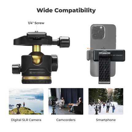 K&F Concept K234A3 Trípode de Magnesio para Viaje con Rango de Altura 21.7 a 70.1 Pulgadas y Soporte para Teléfono