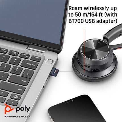 Poly Voyager 4310 Auricular Mono Bluetooth con Dongle USB-A y 24h de Uso