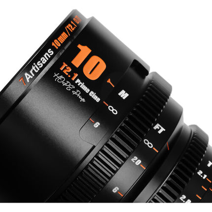 7Artisans 10mm T2.1 Hope S35 Lente Cine Canon RF con Apertura T22 y ISO 35mm