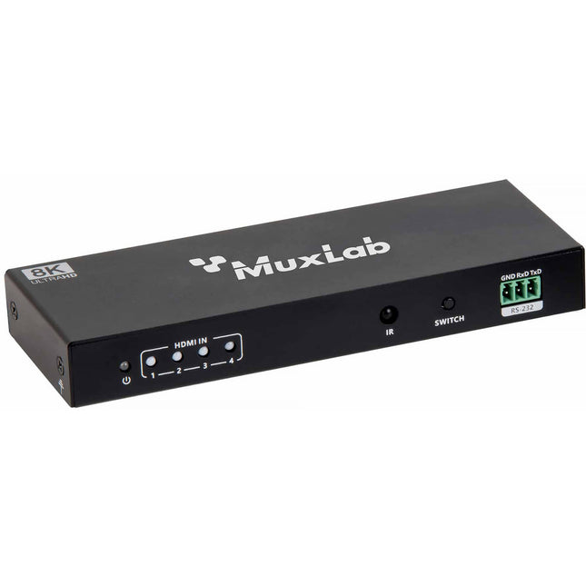 MuxLab Switch HDMI 2.1 48 Gb/s 4 Entradas a 1 Salida con Audio De-Embedder 8K60 HDR
