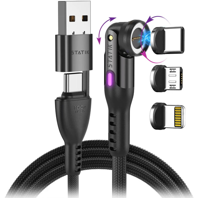Statik 360 Pro Cable de Carga Magnético Universal 100W 2m con Organizer