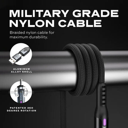 Statik PowerPivot Pro Cable de carga USB-C a USB-C 100W 2m con organizador de silicona