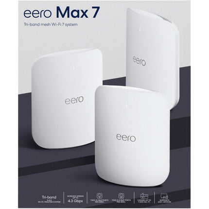 eero Max 7 BE20800 Sistema Wi-Fi 7 Mesh Tri-Banda Multi-Gig 7500 pies²