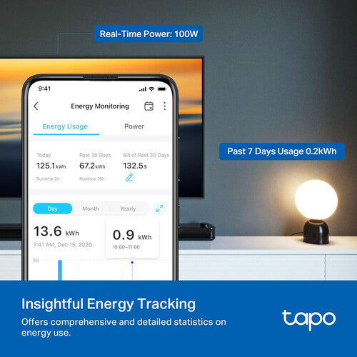 TP-Link Tapo P115 Enchufe Inteligente Wi-Fi Monitor de Energía 2.4 GHz Doble Pack