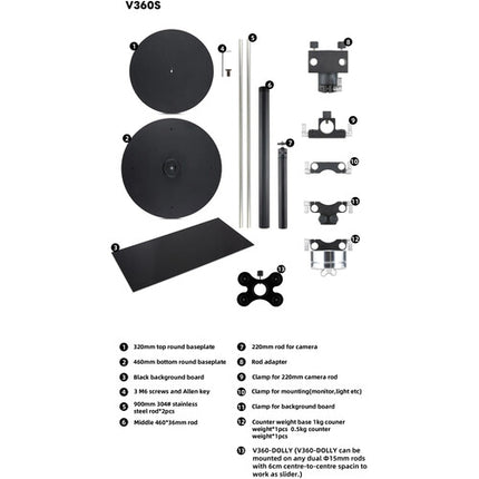 DigitalFoto Solution Limited Plataforma Giratoria 360° con Dolly y Soporta 44 lb