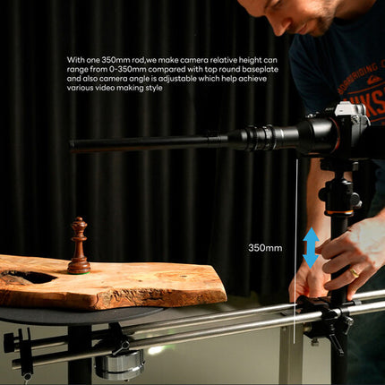 DigitalFoto Solution Limited 3 Ejes Plataforma Rotatoria 360° con Dolly Slider y Soporte hasta 20 kg