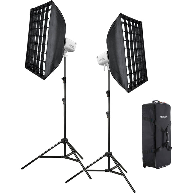 Godox Litemons LA300Bi Kit 2 Luces LED Monolight Bi-Color 330W 60x90cm Softboxes
