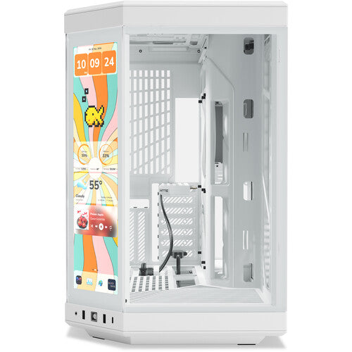 HYTE Y70 Touch Infinite Torre Media Snow White con Pantalla Táctil 14.5 Pulgadas y Soporte para GPUs de 16.6 Pulgadas