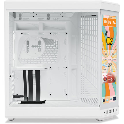 HYTE Y70 Touch Infinite Torre Media Snow White con Pantalla Táctil 14.5 Pulgadas y Soporte para GPUs de 16.6 Pulgadas