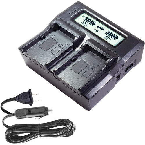 Vidpro Cargador Doble para Canon LP-E17 con Pantalla LCD y Adaptador Carro
