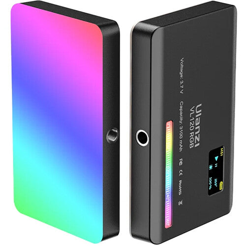 Ulanzi VL120 RGB Luz LED de Video Negro Temperatura 2500-9000K Batería 3100mAh