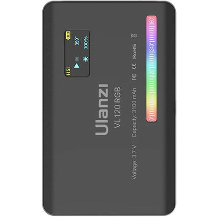 Ulanzi VL120 RGB Luz LED de Video Negro Temperatura 2500-9000K Batería 3100mAh
