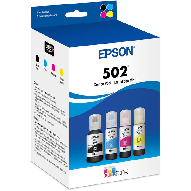 Epson T502 Pack de Botellas de Tinta EcoTank 127ml Negro 70ml Color
