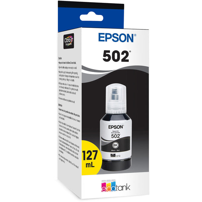 Epson T502 Botella de Tinta Negra EcoTank 127mL para Impresoras EcoTank