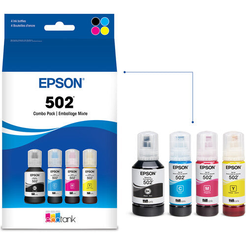 Epson T502 Pack de Botellas de Tinta EcoTank 127ml Negro 70ml Color