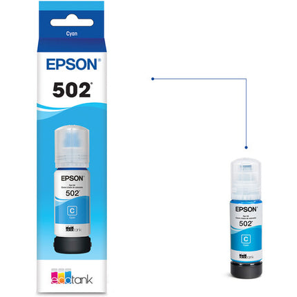 Epson T502 Botella de Tinta Cyan EcoTank 70mL para Impresoras Epson