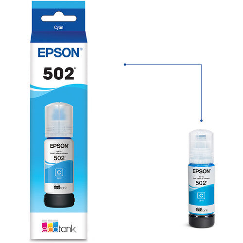 Epson T502 Botella de Tinta Cyan EcoTank 70mL para Impresoras Epson