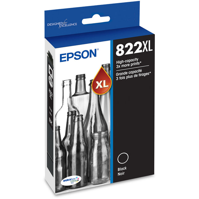 Epson T822 Negro Cartucho de Tinta Alta Capacidad para Impresoras WF-3820 WF-4820 WF-4830