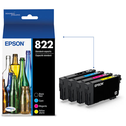 Epson T822 Pack Combo Cartuchos Negro y Color para Impresora WF-3820 WF-4820 WF-4830