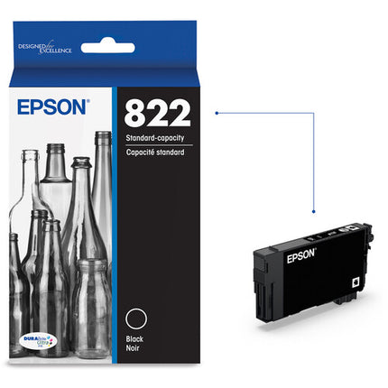 Cartucho de tinta Epson T822 negro estándar para impresoras WorkForce Pro WF-3820 WF-4820 WF-4830 con Sensormatic