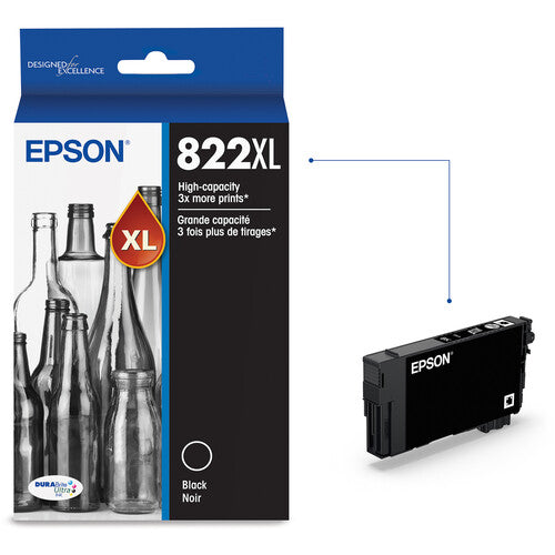 Epson T822 Negro Cartucho de Tinta Alta Capacidad para Impresoras WF-3820 WF-4820 WF-4830