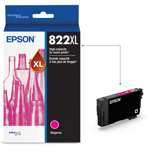 Cartucho de Tinta Epson T822 Magenta Alta Capacidad para Impresoras WF-3820 WF-4820 WF-4830