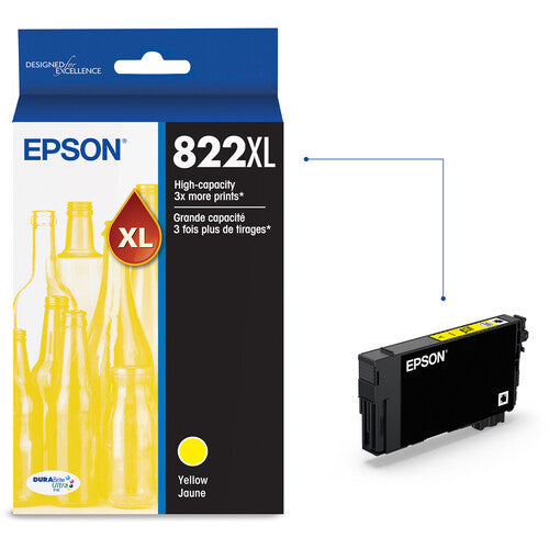 Cartucho de tinta Epson T822 Amarillo alta capacidad para impresoras WorkForce Pro WF-3820 WF-4820 WF-4830 Sensormatic