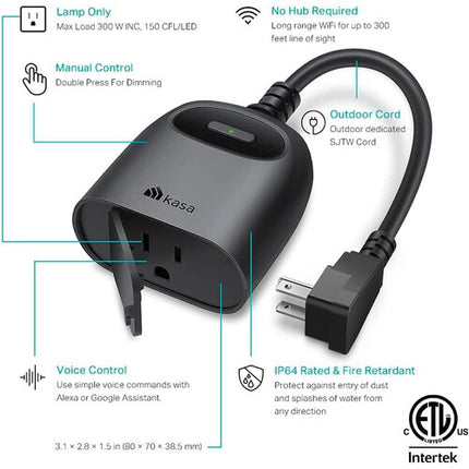 TP-Link KP405 Kasa Interruptor Wi-Fi Exterior Regulable Alcance 300m