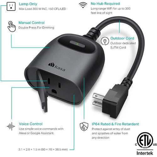 TP-Link KP405 Kasa Interruptor Wi-Fi Exterior Regulable Alcance 300m