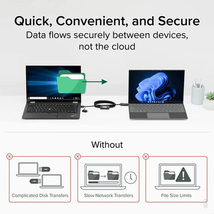 Plugable Cable de Transferencia USB 3.0 Windows 2x USB-A y USB-C 6.6 pies 5 Gb/s