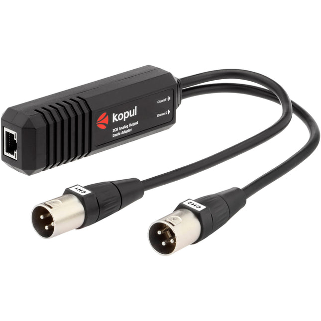 Kopul Two-Channel Adaptador Analógico XLR para Red Dante 24-Bit 96 kHz PoE