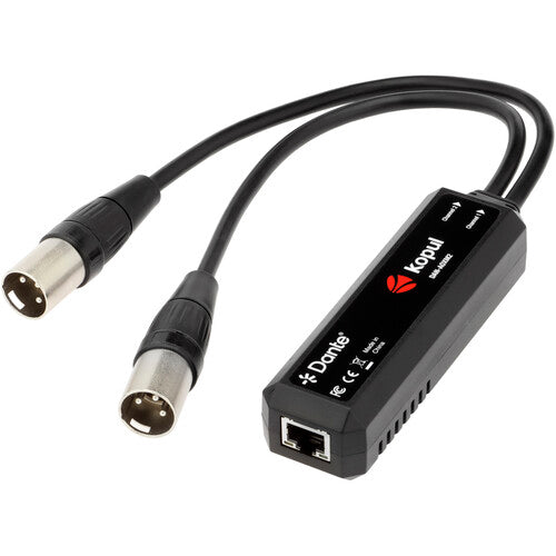 Kopul Two-Channel Adaptador Analógico XLR para Red Dante 24-Bit 96 kHz PoE