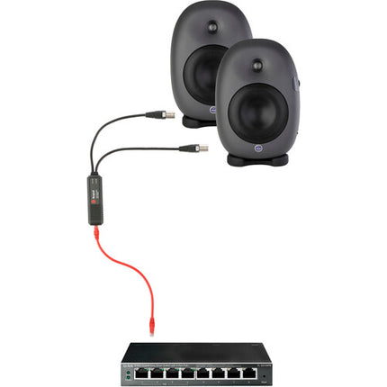 Kopul Two-Channel Adaptador Analógico XLR para Red Dante 24-Bit 96 kHz PoE